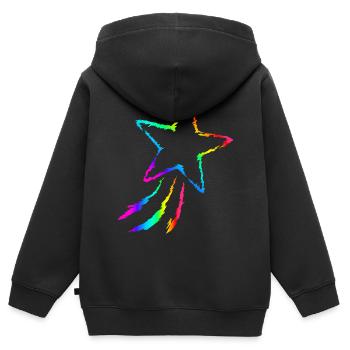 Shooting star - Kids Premium Organic Zip-up Hoodie - black - Back - AI Model Kid Male (0cm)