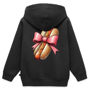 Coquette Schleife Hot Dog Hotdog Muttertag Rosa - Kinder Premium Organic Zip Hoodie - Schwarz - Hinten - AI Model Kid Male (0cm)