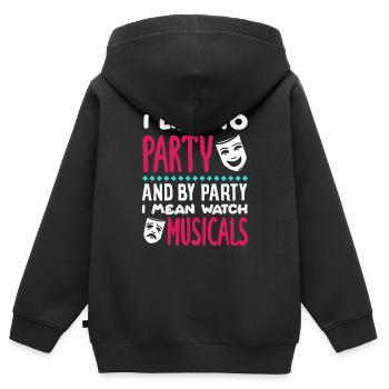 Musical Liebhaber Party Musicals Zitat - Kinder Premium Organic Zip Hoodie - Schwarz - Hinten - AI Model Kid Male (0cm)