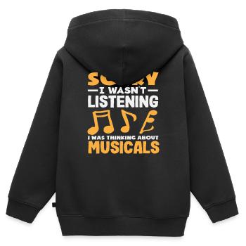 Entschuldigung, Musicals Denken Musical Lover - Kinder Premium Organic Zip Hoodie - Schwarz - Hinten - AI Model Kid Male (0cm)