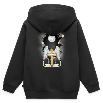 Kirche Kreuz Kreuze Kruzifix - Kinder Premium Organic Zip Hoodie - Schwarz - Hinten - AI Model Kid Male (0cm)