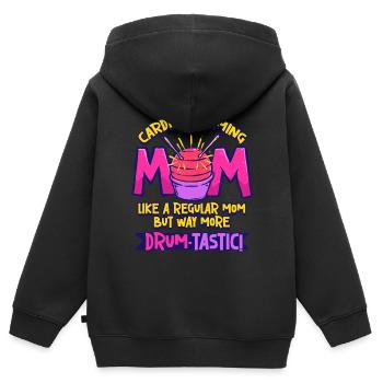 Cardio Drummer Cardio Drumming Mother - Sweat Premium à capuche zippé enfant bio - noir - Dos - AI Model Kid Male (0cm)