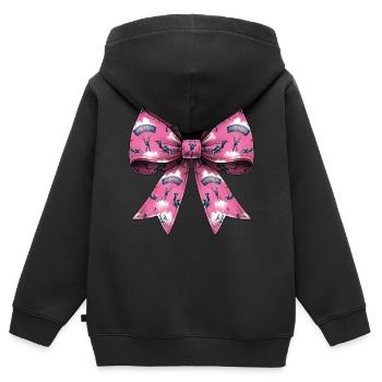 Coquette Bow Parachutisme - Sweat Premium à capuche zippé enfant bio - noir - Dos - AI Model Kid Male (0cm)