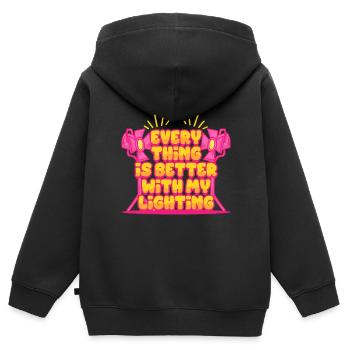 Lighting Technician Lighting Technician - Kids Premium Organic Zip-up Hoodie - black - Back - AI Model Kid Male (0cm)