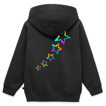 Star Colorful Stars Rainbow Gradient - Kids Premium Organic Zip-up Hoodie - black - Back - AI Model Kid Male (0cm)