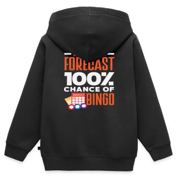 Prédiction de bingo 100 % de chance Bingo - Sweat Premium à capuche zippé enfant bio - noir - Dos - AI Model Kid Male (0cm)