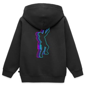 Retro Felsklettern Felskletterer Bouldern - Kinder Premium Organic Zip Hoodie - Schwarz - Hinten - AI Model Kid Male (0cm)