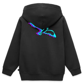 Retro Seemöwe Seemöwe Seevogel Vaporwave - Kinder Premium Organic Zip Hoodie - Schwarz - Hinten - AI Model Kid Male (0cm)