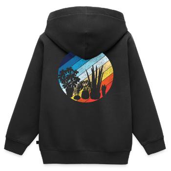 Amoureux des plantes jardinage rétro - Sweat Premium à capuche zippé enfant bio - noir - Dos - AI Model Kid Male (0cm)