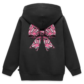 Coquette noeud sculptant motif sculpteur rose - Sweat Premium à capuche zippé enfant bio - noir - Dos - AI Model Kid Male (0cm)