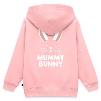 Mummy Bunny påskedesign for kaninfans - Hettegenser Premium med glidelås barn økologisk - rosa - Bak - AI Model Kid Female (0cm)
