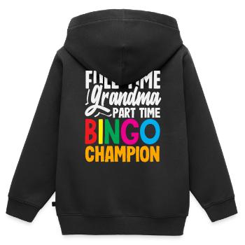 Full-time granny part-time bingo player - Kids Premium Organic Zip-up Hoodie - black - Back - AI Model Kid Male (0cm)