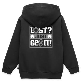 Opérateur de machine de découpe routeur CNC - Sweat Premium à capuche zippé enfant bio - noir - Dos - AI Model Kid Male (0cm)