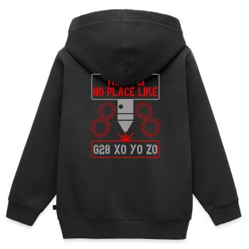 Opérateur de machine de découpe - Sweat Premium à capuche zippé enfant bio - noir - Dos - AI Model Kid Male (0cm)