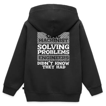 Opérateur de machine de découpe routeur CNC - Sweat Premium à capuche zippé enfant bio - noir - Dos - AI Model Kid Male (0cm)