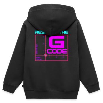 Opérateur de machine de découpe de routeur CNC - Sweat Premium à capuche zippé enfant bio - noir - Dos - AI Model Kid Male (0cm)