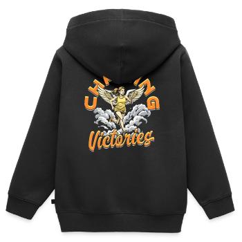 Marathoniens à la poursuite des victoires - Sweat Premium à capuche zippé enfant bio - noir - Dos - AI Model Kid Male (0cm)