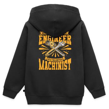 Opérateur de machine de découpe routeur CNC - Sweat Premium à capuche zippé enfant bio - noir - Dos - AI Model Kid Male (0cm)
