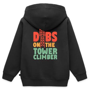 Industriekletterer Dibs On The Tower Climber - Kinder Premium Organic Zip Hoodie - Schwarz - Hinten - AI Model Kid Male (0cm)