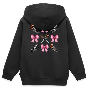 Coquette Arc Menuisier - Sweat Premium à capuche zippé enfant bio - noir - Dos - AI Model Kid Male (0cm)