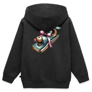 Coquette Arc Menuisier - Sweat Premium à capuche zippé enfant bio - noir - Dos - AI Model Kid Male (0cm)