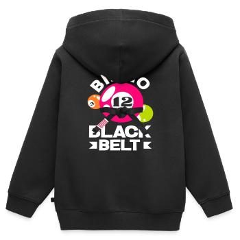 Bingo Black Belt Meisterschaft - Kinder Premium Organic Zip Hoodie - Schwarz - Hinten - AI Model Kid Male (0cm)