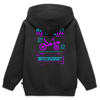 Tricycle couché Tricycle couché - Sweat Premium à capuche zippé enfant bio - noir - Dos - AI Model Kid Male (0cm)