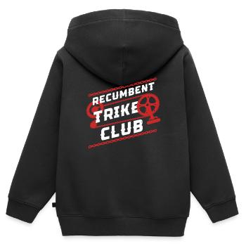 Club de tricycle couché Tricycle couché - Sweat Premium à capuche zippé enfant bio - noir - Dos - AI Model Kid Male (0cm)