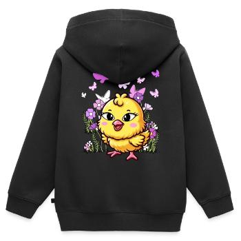Küken Ostern Kind Kinder - Kinder Premium Organic Zip Hoodie - Schwarz - Hinten - AI Model Kid Male (0cm)
