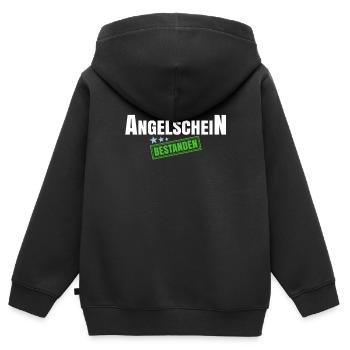 Angelschein Bestanden - Kinder Premium Organic Zip Hoodie - Schwarz - Hinten - AI Model Kid Male (0cm)