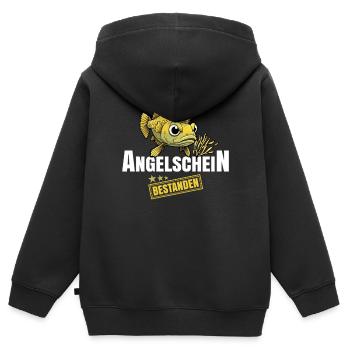 Angelschein Bestanden - Kinder Premium Organic Zip Hoodie - Schwarz - Hinten - AI Model Kid Male (0cm)