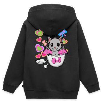 Fledermaus Eierschale Geburt Ei Kinder Kind - Kinder Premium Organic Zip Hoodie - Schwarz - Hinten - AI Model Kid Male (0cm)