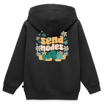 Amateur de plantes jardinage Jeu de mots Envoyer - Sweat Premium à capuche zippé enfant bio - noir - Dos - AI Model Kid Male (0cm)