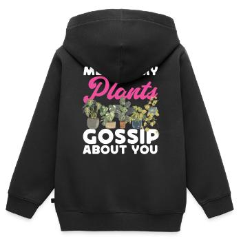 Amoureux des plantes Jardiner Moi Et Mon - Sweat Premium à capuche zippé enfant bio - noir - Dos - AI Model Kid Male (0cm)