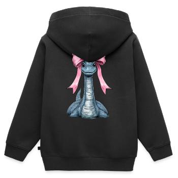 Kokettenbogen Loch Ness Monster Nessie - Kinder Premium Organic Zip Hoodie - Schwarz - Hinten - AI Model Kid Male (0cm)