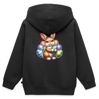 Ostern Osterei Ostereier Osterhase - Kinder Premium Organic Zip Hoodie - Schwarz - Hinten - AI Model Kid Male (0cm)