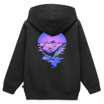 Meerestiere Meeressäuger Fische Fisch Ozean Flosse - Kinder Premium Organic Zip Hoodie - Schwarz - Hinten - AI Model Kid Male (0cm)