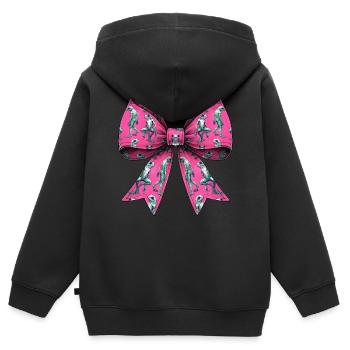 Coquette Arc Loveland Grenouille Homme Grenouille Crypte - Sweat Premium à capuche zippé enfant bio - noir - Dos - AI Model Kid Male (0cm)