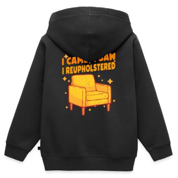 Polsterer Polsterin I Came I Saw I Reupholstered - Kinder Premium Organic Zip Hoodie - Schwarz - Hinten - AI Model Kid Male (0cm)