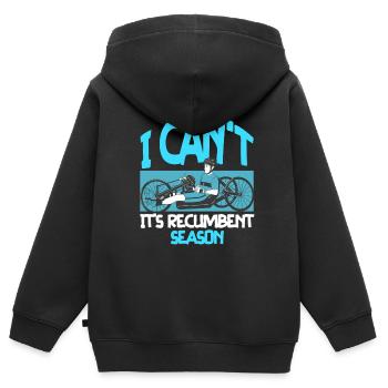 Tricycle couché Tricycle couché - Sweat Premium à capuche zippé enfant bio - noir - Dos - AI Model Kid Male (0cm)