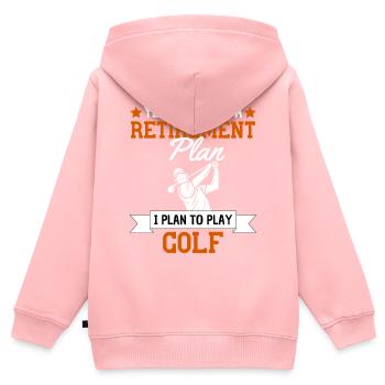 Mein Rentenplan ist Golf spielen - Kinder Premium Organic Zip Hoodie - Rosa - Hinten - AI Model Kid Female (0cm)