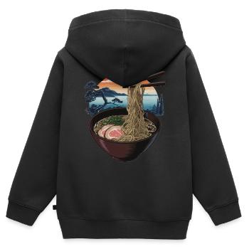 Japanische Ramen-Kunst - Kinder Premium Organic Zip Hoodie - Schwarz - Hinten - AI Model Kid Male (0cm)