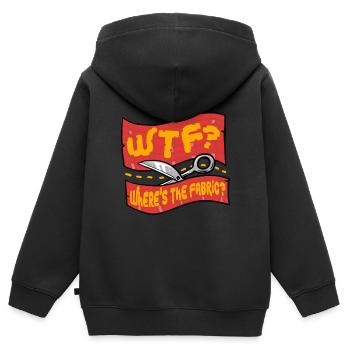 Polsterer Polsterin Polsterei Where's The Fabric? - Kinder Premium Organic Zip Hoodie - Schwarz - Hinten - AI Model Kid Male (0cm)