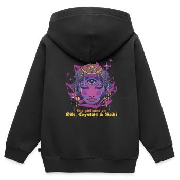 Reiki Massage - Kinder Premium Organic Zip Hoodie - Schwarz - Hinten - AI Model Kid Male (0cm)