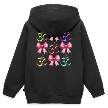 Coquette Bogen Om Symbol Rosa Meditation - Kinder Premium Organic Zip Hoodie - Schwarz - Hinten - AI Model Kid Male (0cm)