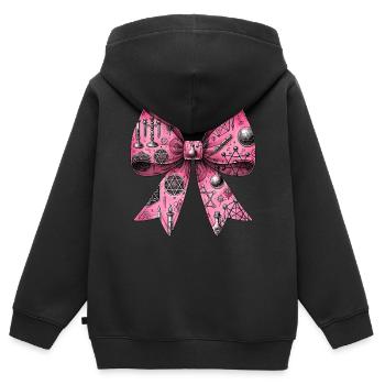 Coquette Schleife Alchemie Symbol Muster Rosa - Kinder Premium Organic Zip Hoodie - Schwarz - Hinten - AI Model Kid Male (0cm)