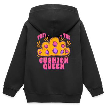 Polsterer Polsterin They Call Me The Cushion Queen - Kinder Premium Organic Zip Hoodie - Schwarz - Hinten - AI Model Kid Male (0cm)
