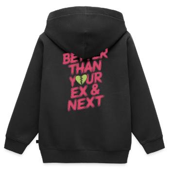 Mieux que votre ex et votre prochaine rupture Single Party - Sweat Premium à capuche zippé enfant bio - noir - Dos - AI Model Kid Male (0cm)