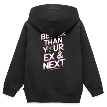 Mieux que votre ex et votre prochaine rupture Single Party - Sweat Premium à capuche zippé enfant bio - noir - Dos - AI Model Kid Male (0cm)