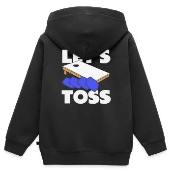 Cornhole Lover Jetons - Sweat Premium à capuche zippé enfant bio - noir - Dos - AI Model Kid Male (0cm)